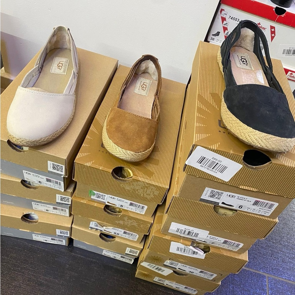 UGG Black and Cream Espadrilles Comfortable Casual Shoes